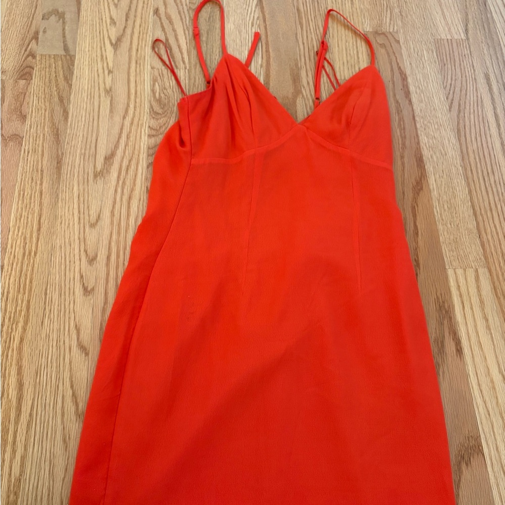 XS Superdown Vibrant Orange Strappy Dress Cutout open back tie